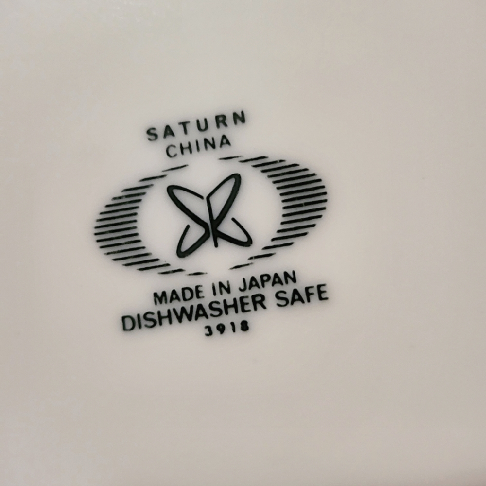 MCM 70s Saturn China Casserole Serving Dish Atomic Blue/Mint Floral Design~Japan - Picture 5 of 5